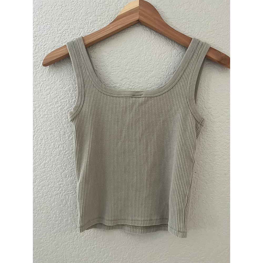 Cotton On Womens Ribbed Henley Tank Top Beige Taupe Scoop Neck Small NWOT - Picture 4 of 6